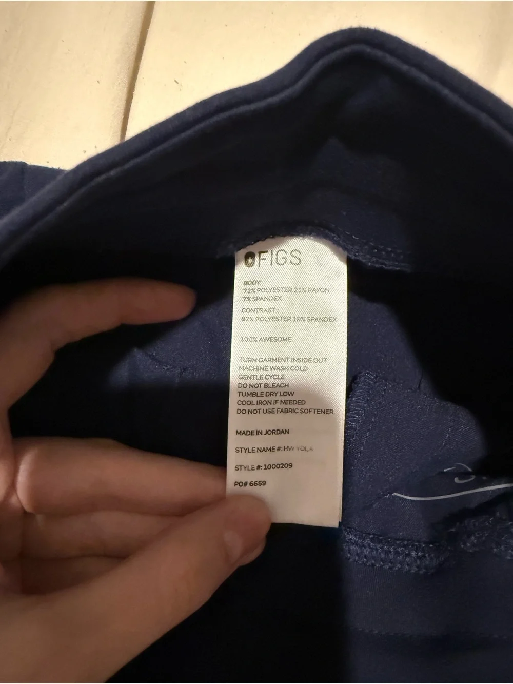 Navy Yola High Waisted 2.0 - Skinny Scrub Pants - Picture 4 of 4